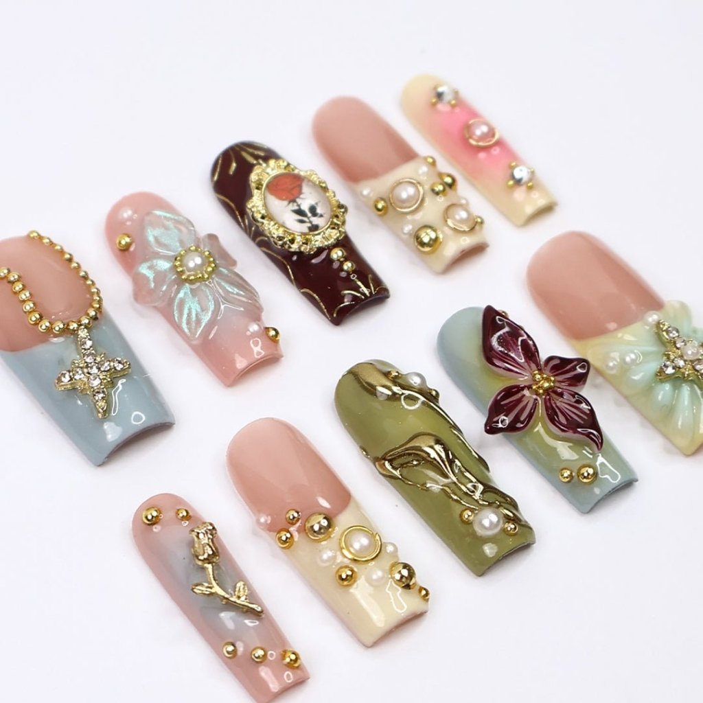 Elysian Green Handmade Reusable Press On Nails