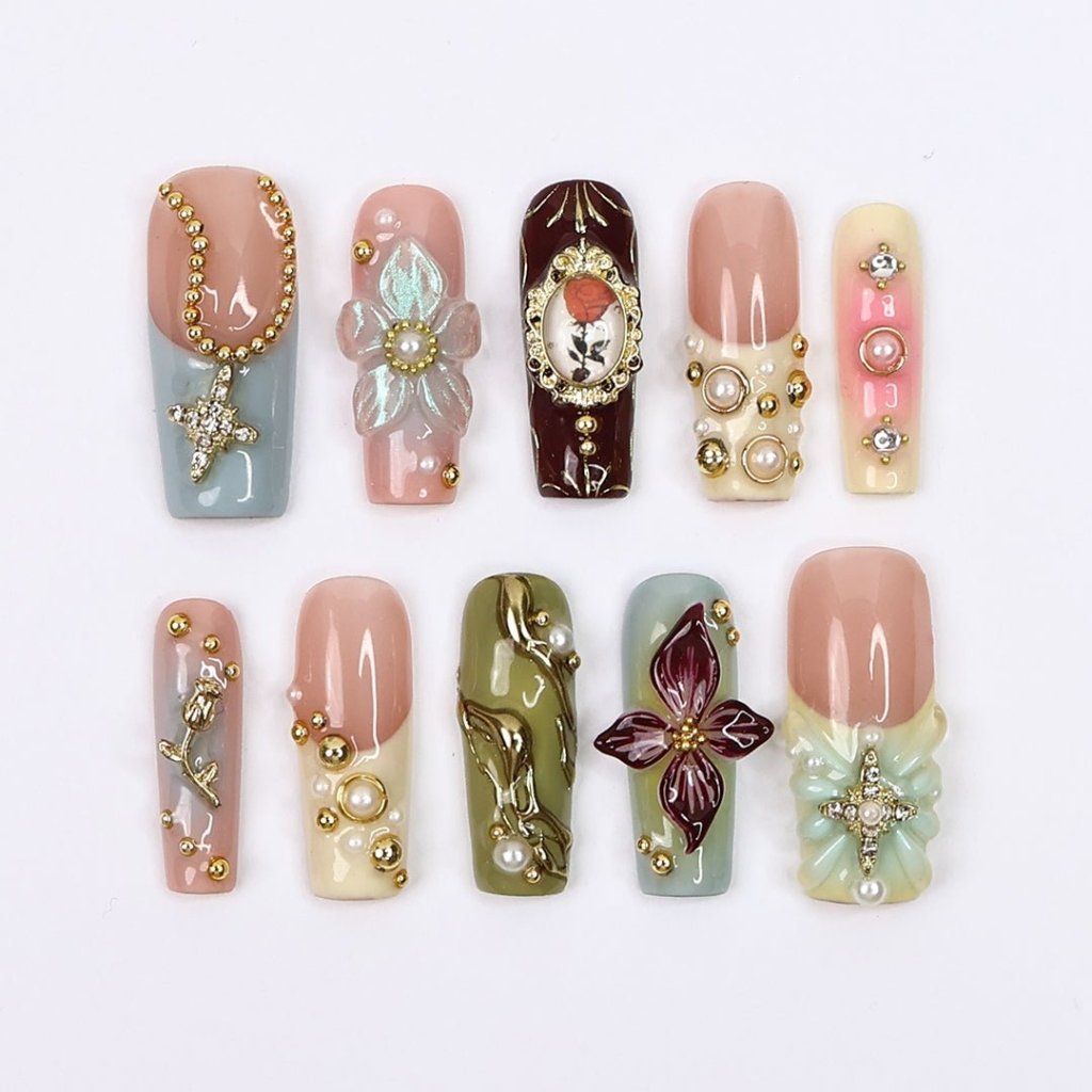 Elysian Green Handmade Reusable Press On Nails