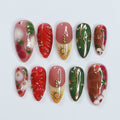 Emerald Chrome Handmade Press On Nails