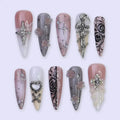 Eternal Rose Gothic Handmade Press On Nails