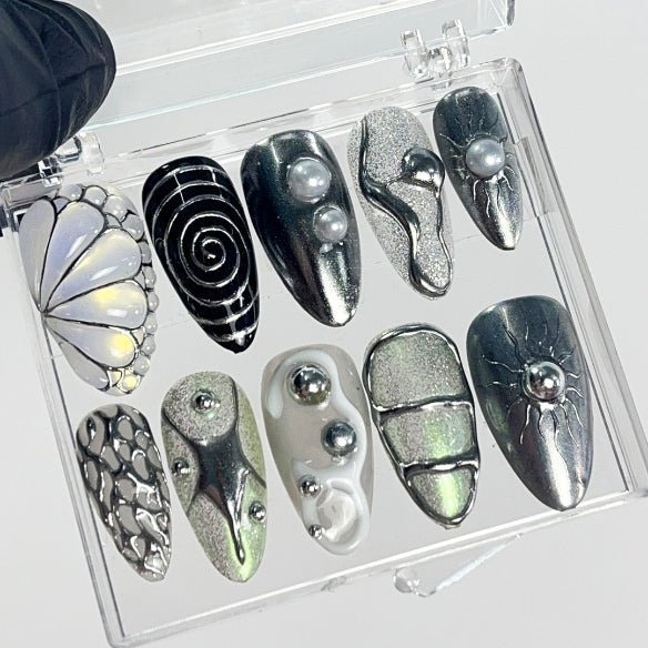 Ethereal Elements Chrome Press On Nails