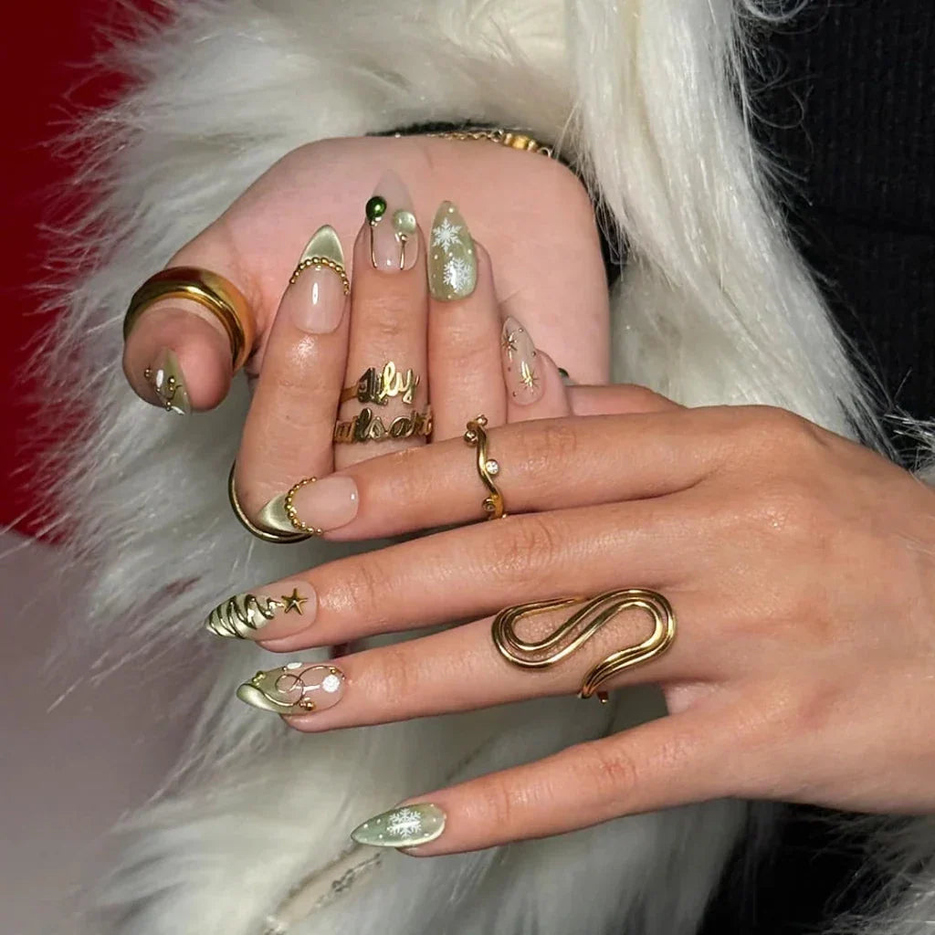 Evergreen Magic Handmade Press On Nails