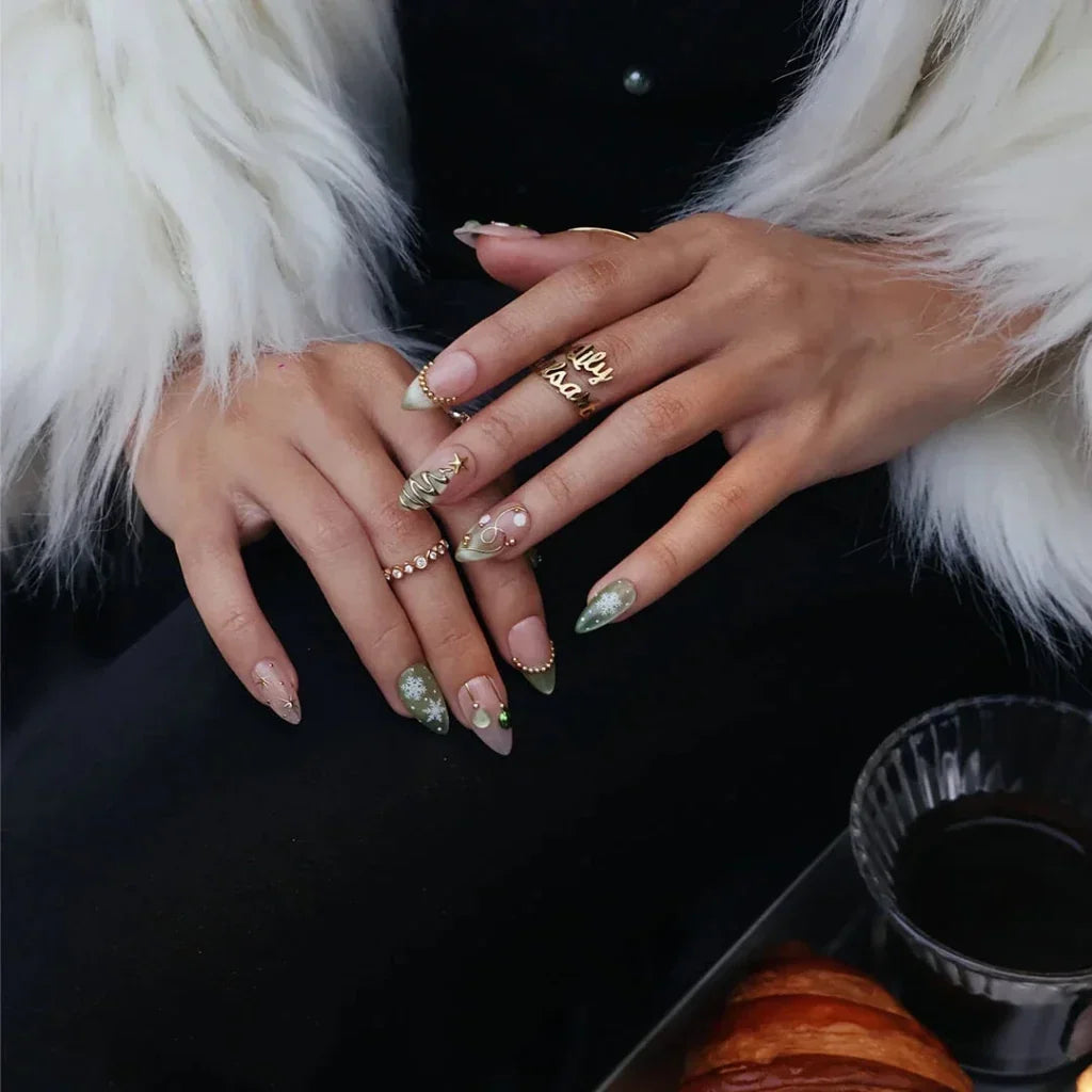 Evergreen Magic Handmade Press On Nails