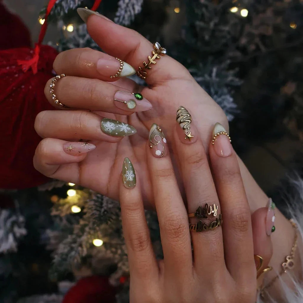 Evergreen Magic Handmade Press On Nails