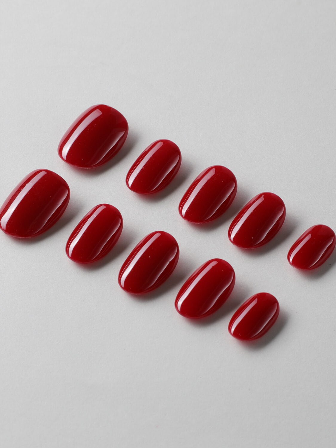 Solid Red Roses Reusable Press On Nails