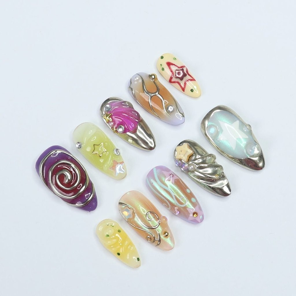 Fairy Vibe Remix Yellow Press On Nails