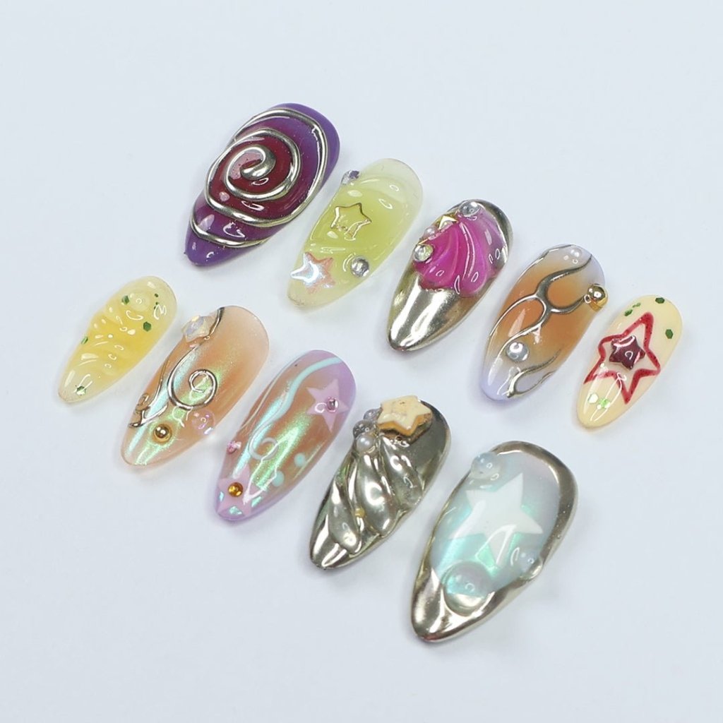 Fairy Vibe Remix Yellow Press On Nails