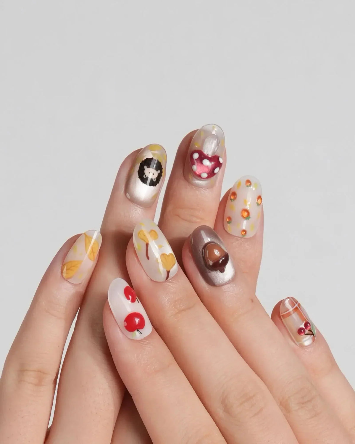 Cute Hedgehog Reusable Press On Nails