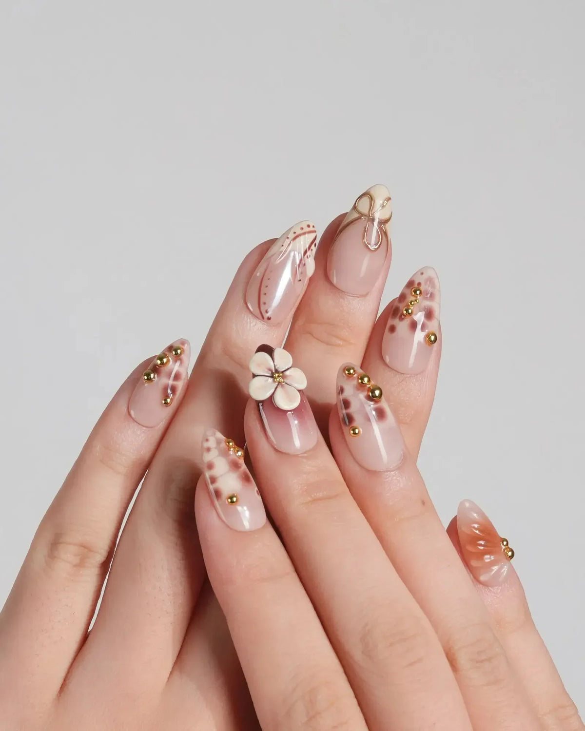 Caramel Cream Reusable Press On Nails