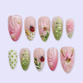 First Bloom Pink Floral Press On Nails