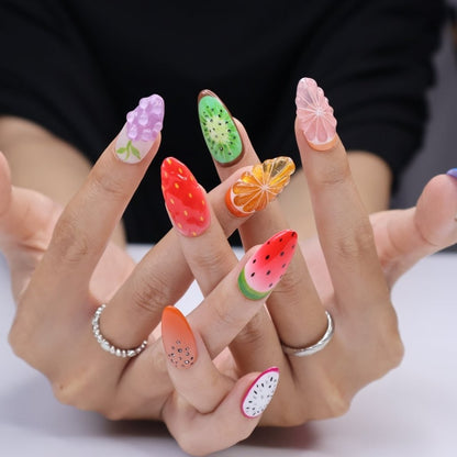 Fruit Lovers Orange Handmade Press On Nails
