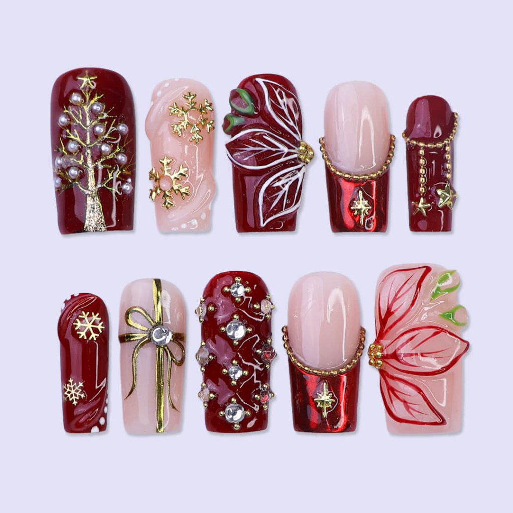Gala Rouge Red Handmade Press On Nails