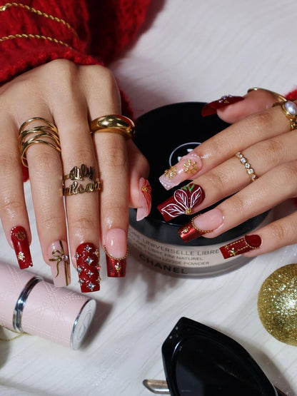 Gala Rouge Red Handmade Press On Nails
