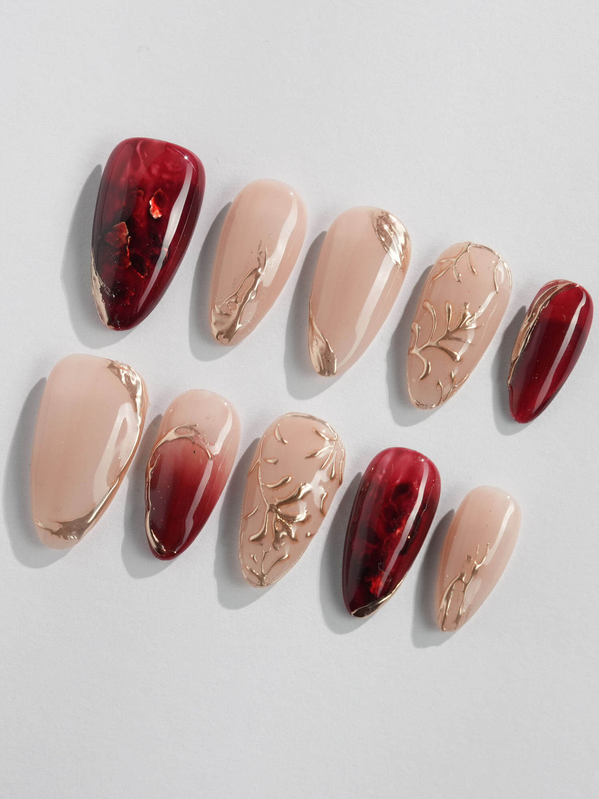 Gilded Rouge Reusable Press On Nails