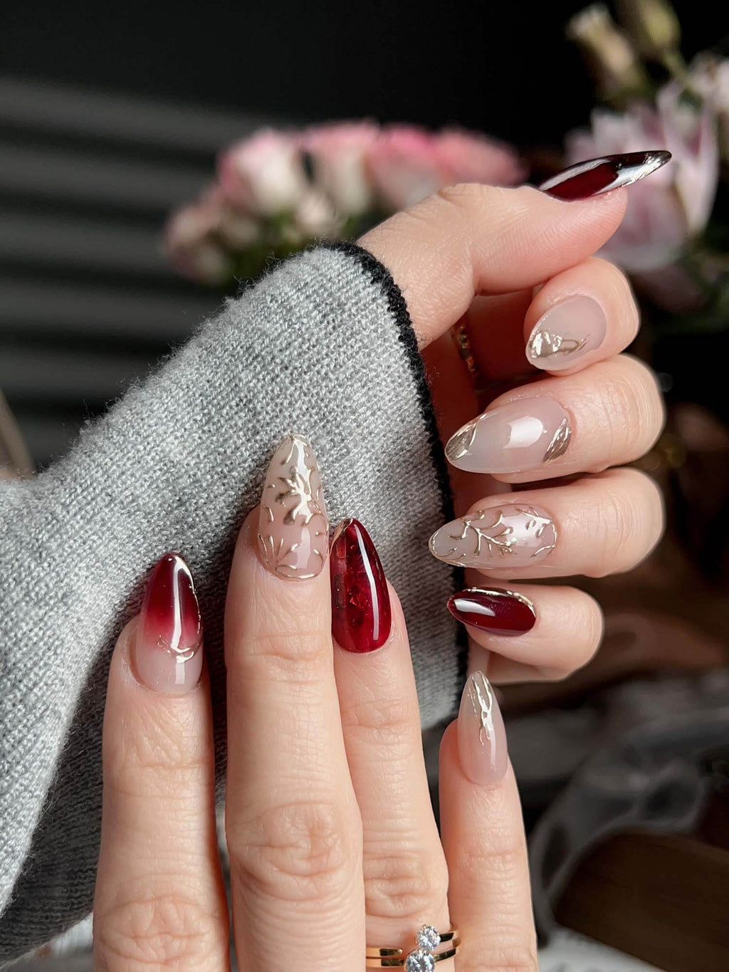 Gilded Rouge Reusable Press On Nails