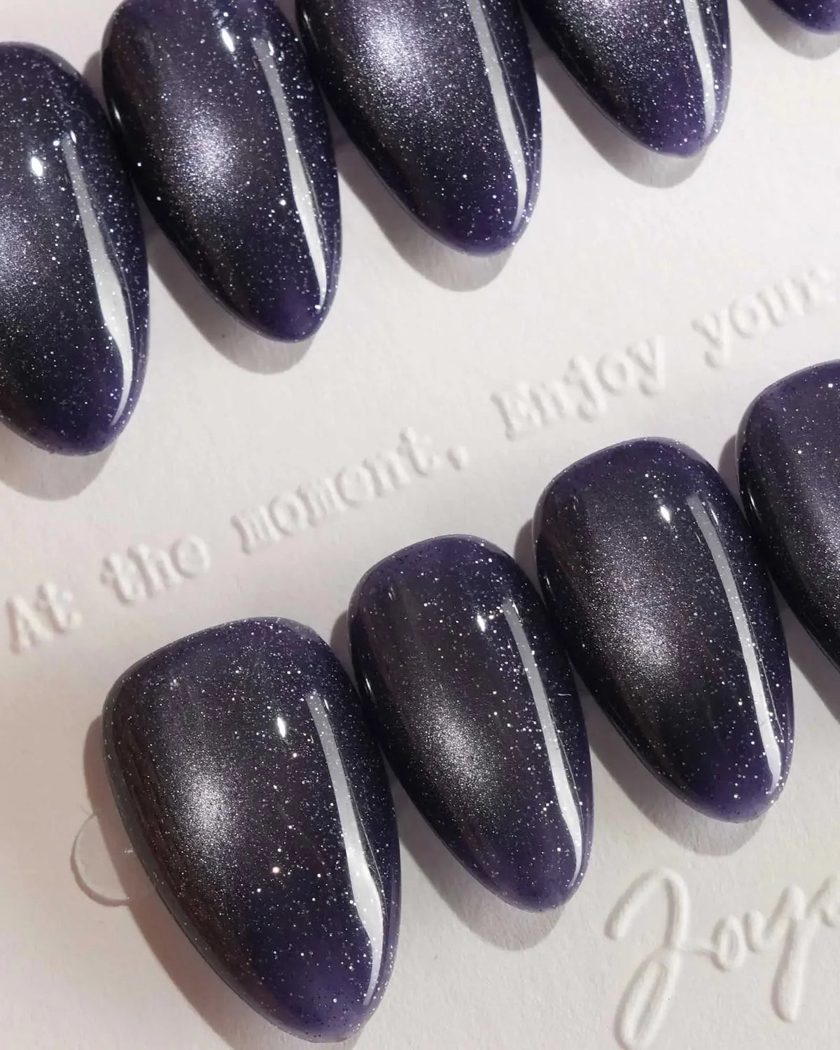 Glint Obsidian Reusable Press On Nails