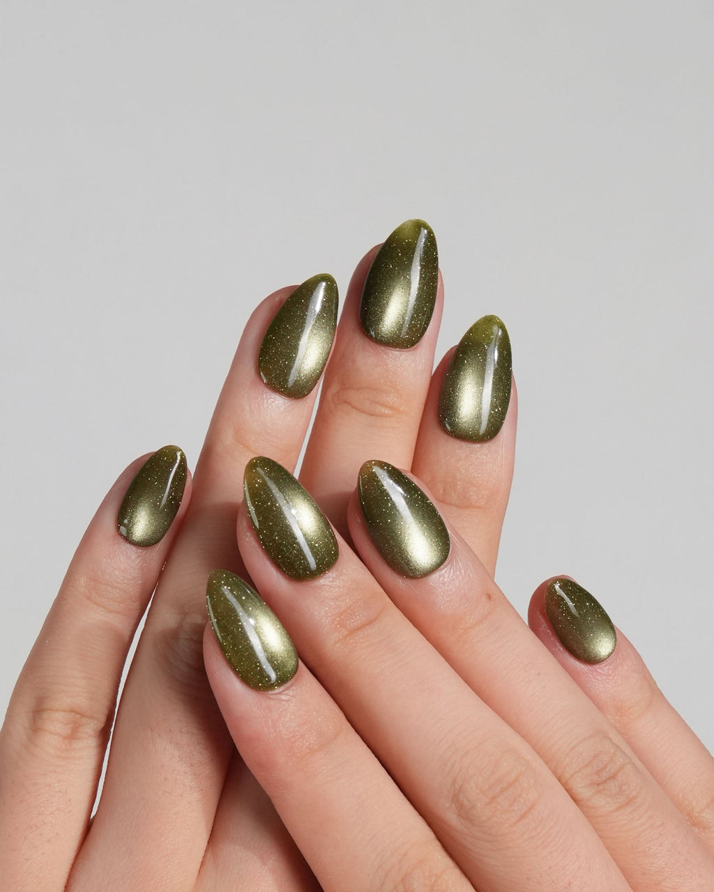 Glint Olive Reusable Press On Nails