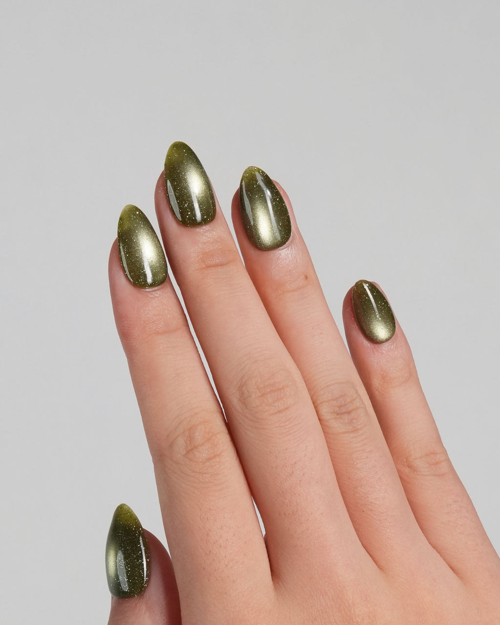 Glint Olive Reusable Press On Nails