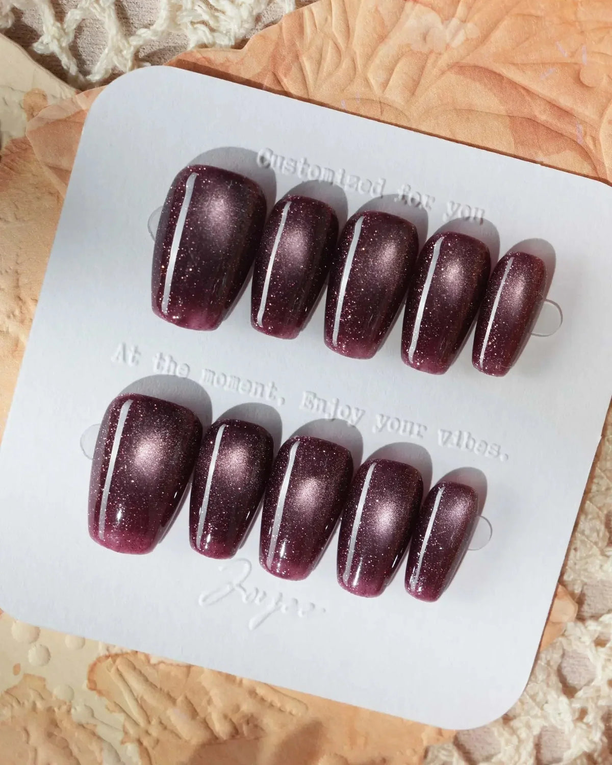 Glint Plum Reusable Press On Nails