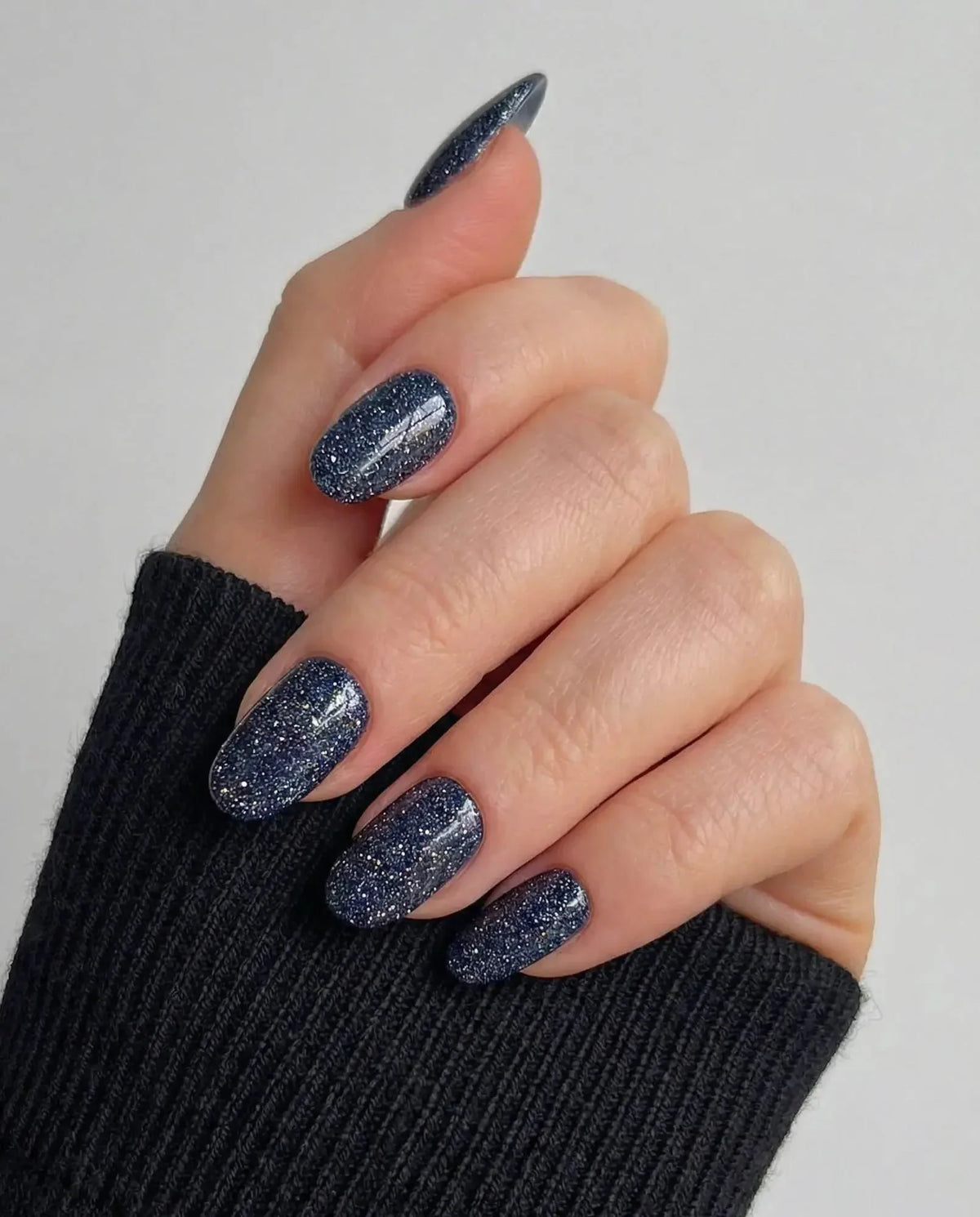 Glitter Glitz Navy Reusable Press On Nails