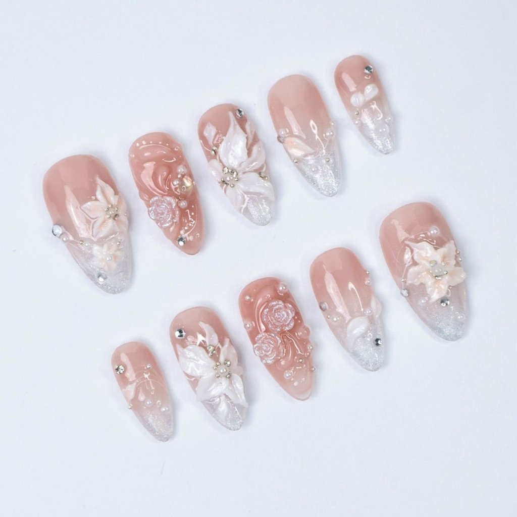 Gloriana White Handmade Press On Nails