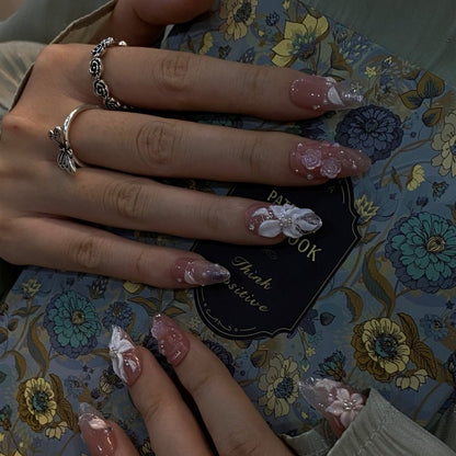 Gloriana White Handmade Press On Nails