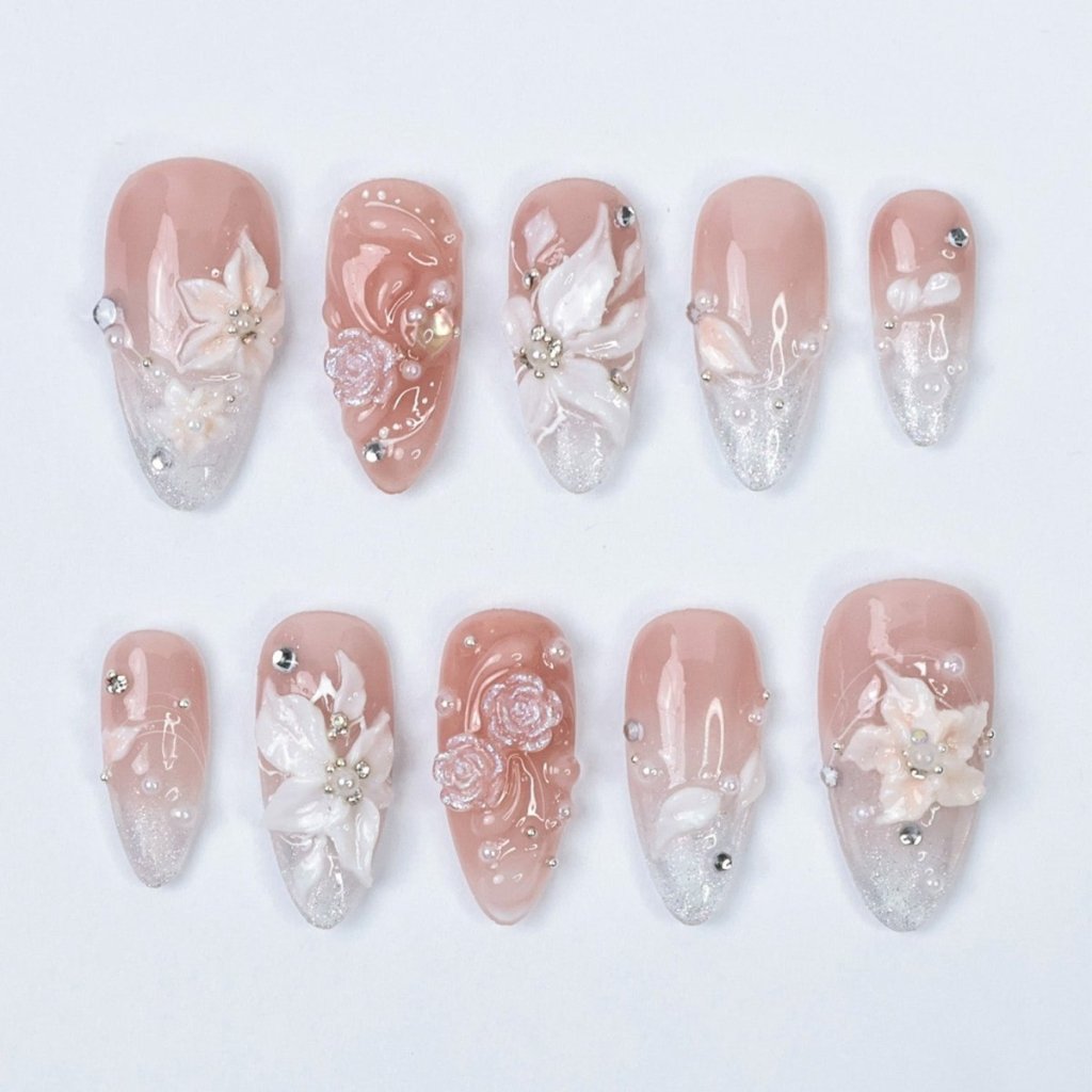 Gloriana White Handmade Press On Nails
