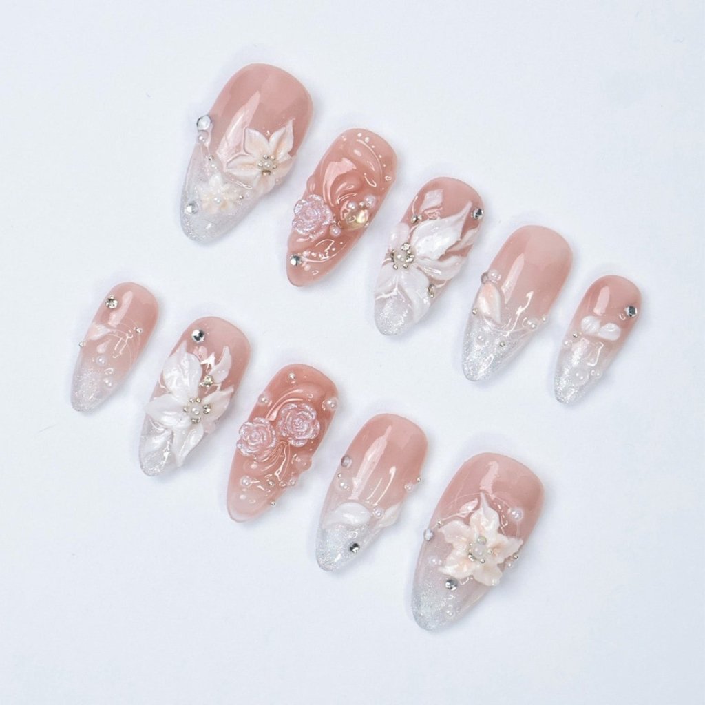 Gloriana White Handmade Press On Nails