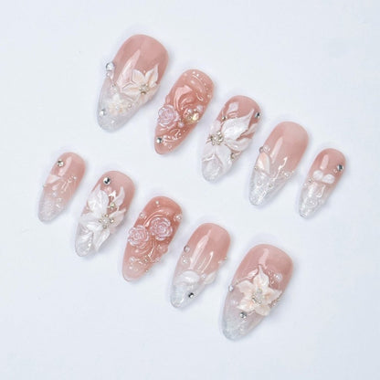 Gloriana White Handmade Press On Nails