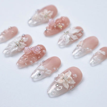 Gloriana White Handmade Press On Nails