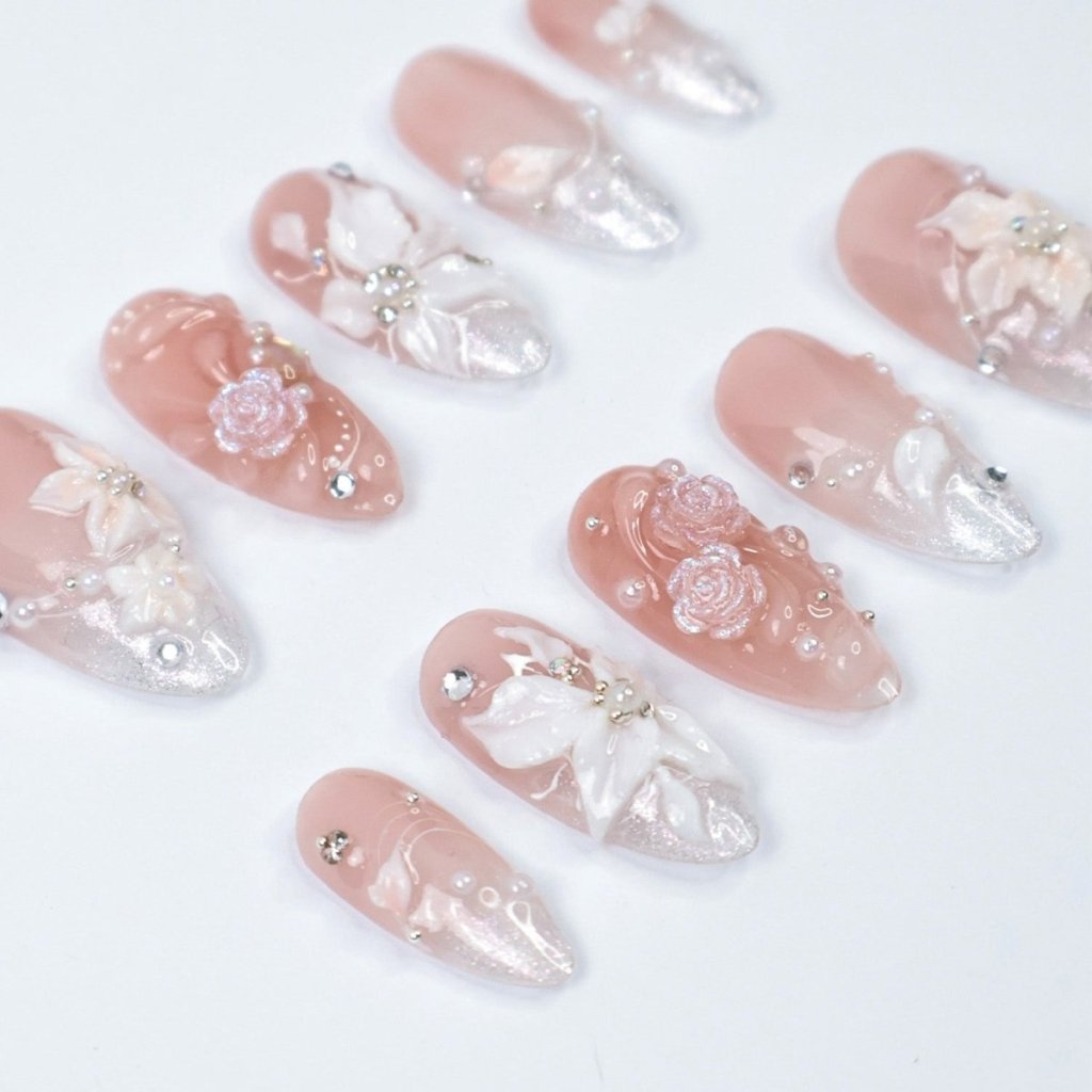 Gloriana White Handmade Press On Nails