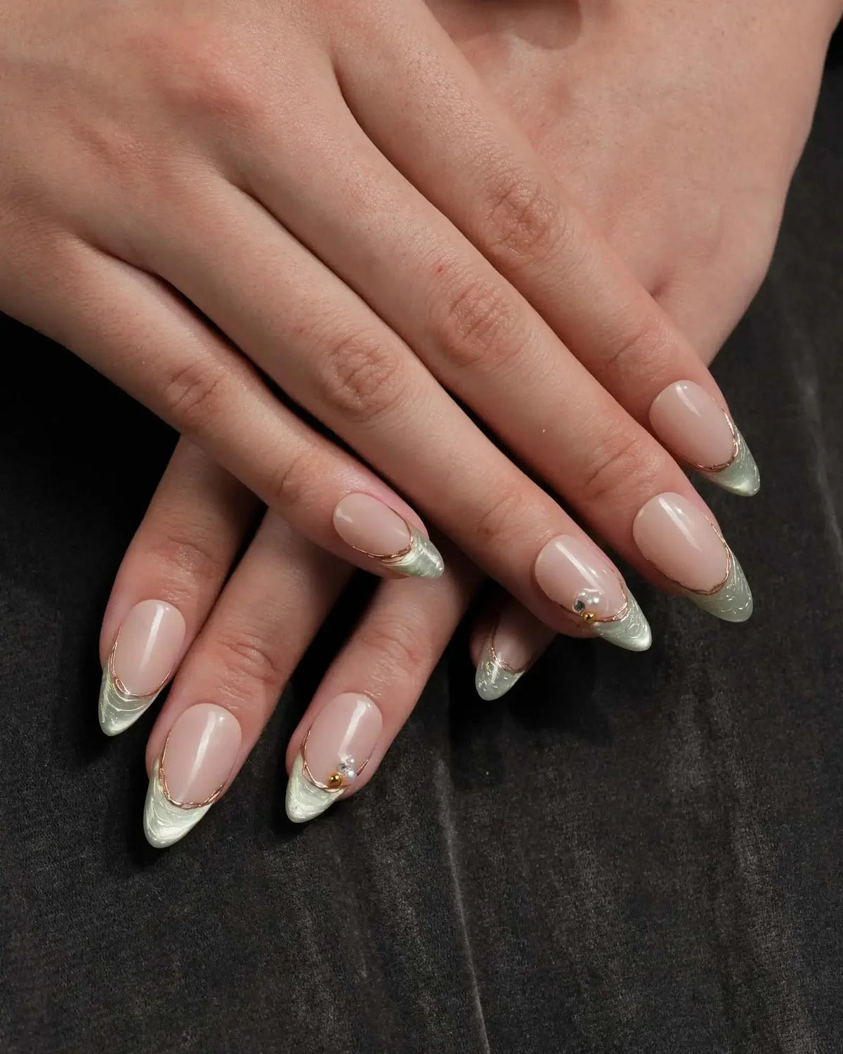 Silk Green New Reusable Press On Nails