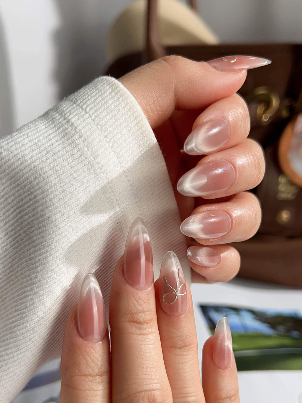 Glowing Blush Reusable Press On Nails