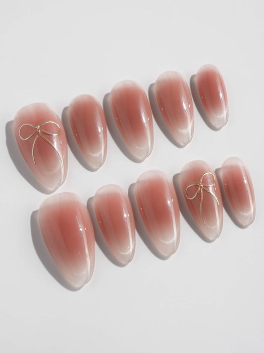 Glowing Blush Reusable Press On Nails