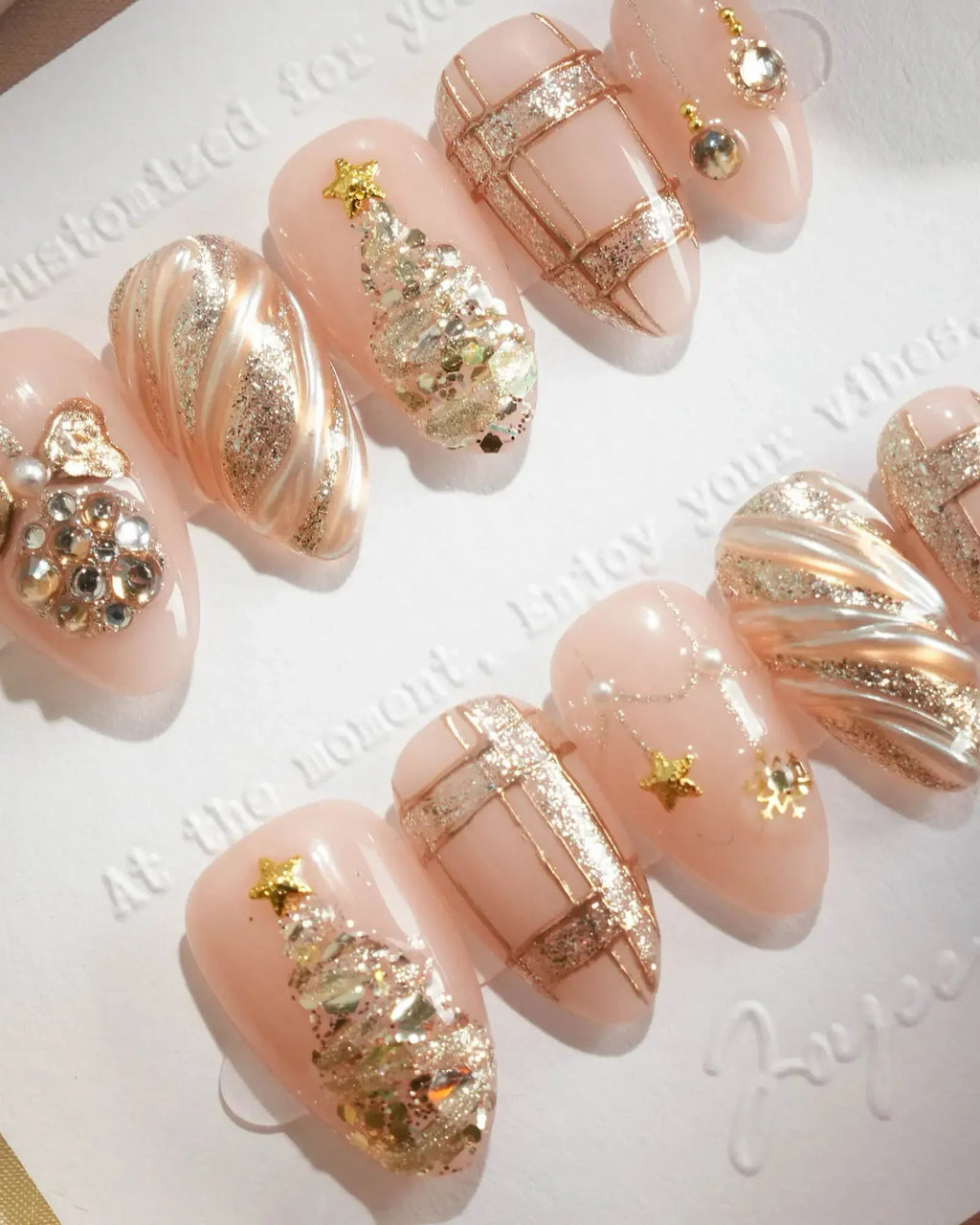 Golden Gift Reusable Press On Nails