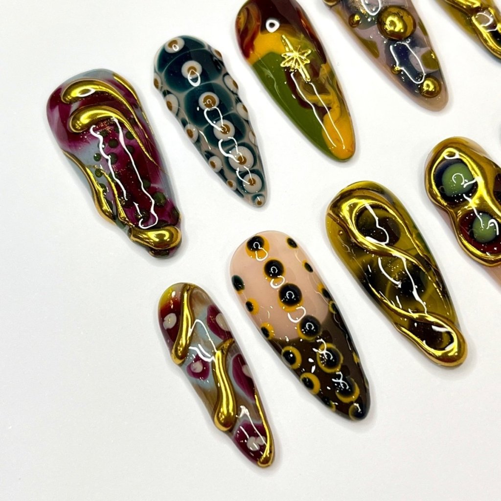 Golden Age Handmade Reusable Press On Nails