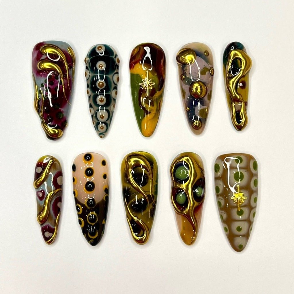 Golden Age Handmade Reusable Press On Nails