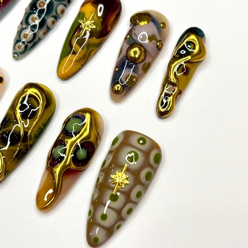 Golden Age Handmade Reusable Press On Nails