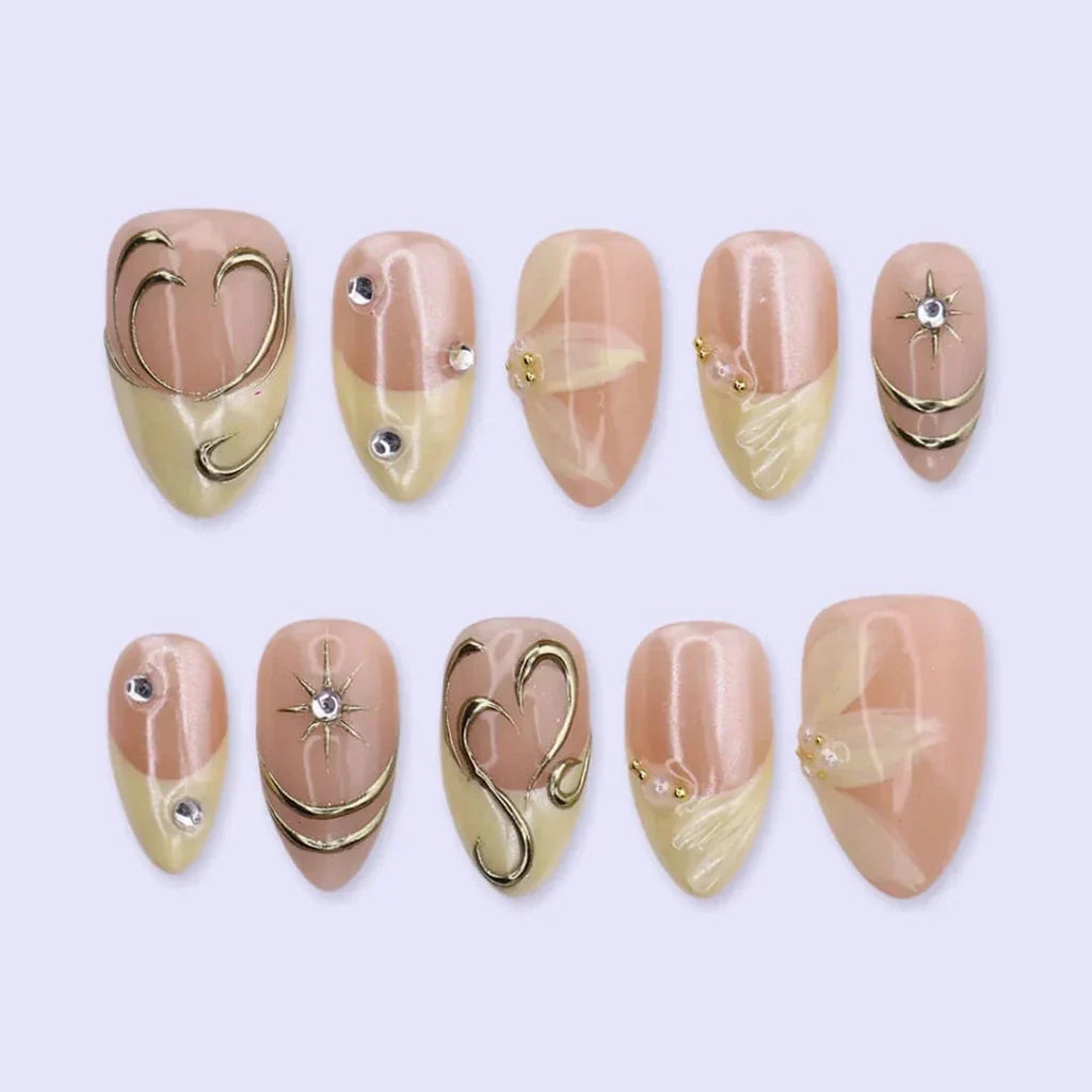 Golden Hour Yellow Handmade Press On Nails