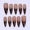 Golden Safari Brown French Tip Press On Nails