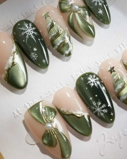 Pine Dream Reusable Press On Nails