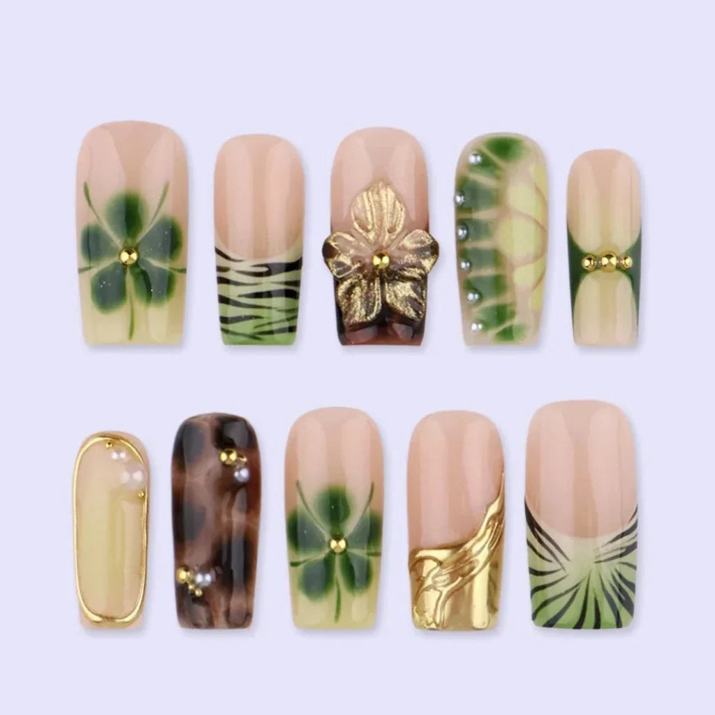 Green Reverie Handmade Reusable Press On Nails
