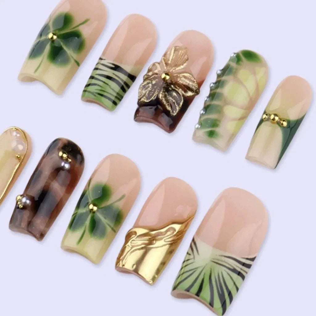 Green Reverie Handmade Reusable Press On Nails