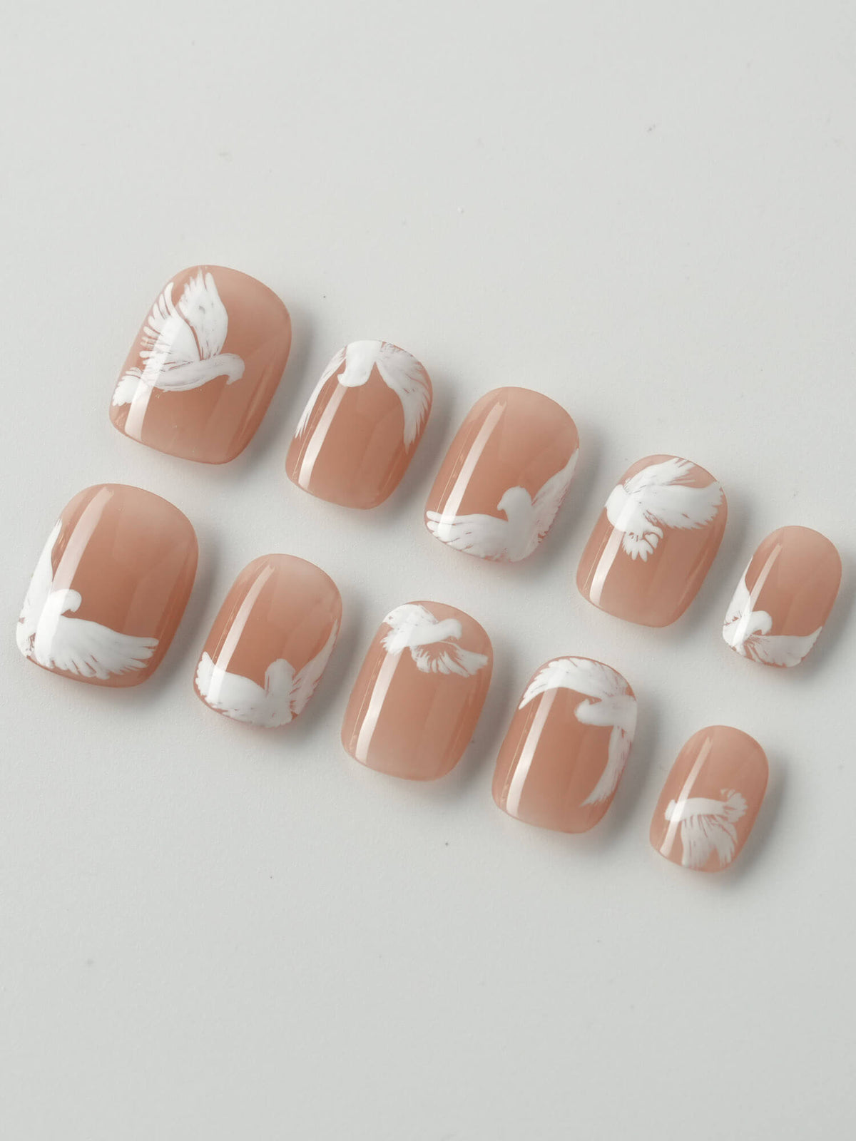 Hand Painted Echoes of Peace Reusable Press On Nails