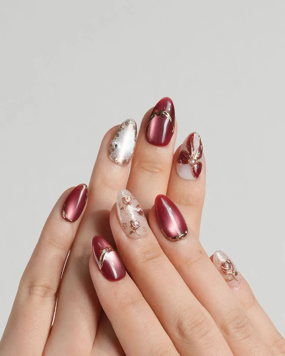 Coquette Red Reusable Press On Nails