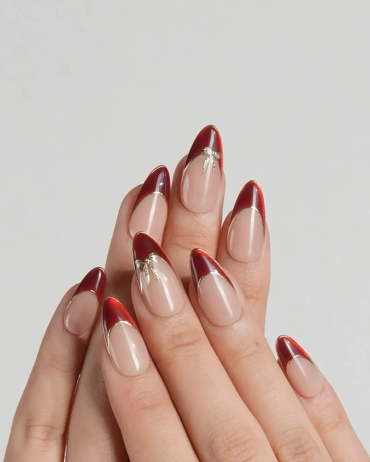 Bow French Reusable Press On Nails