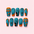 Haunted House Halloween Coffin Press-On Nails