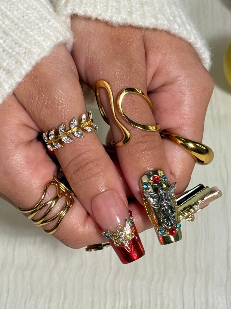 Holy Crimson Festive Red Press On Nails