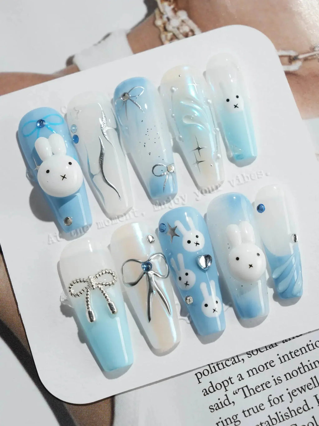 Icy Miffy Reusable Press On Nails
