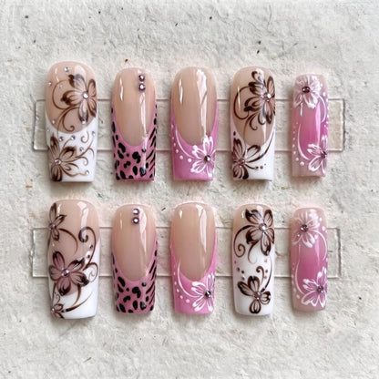 Vintage Floral Press-On Nails